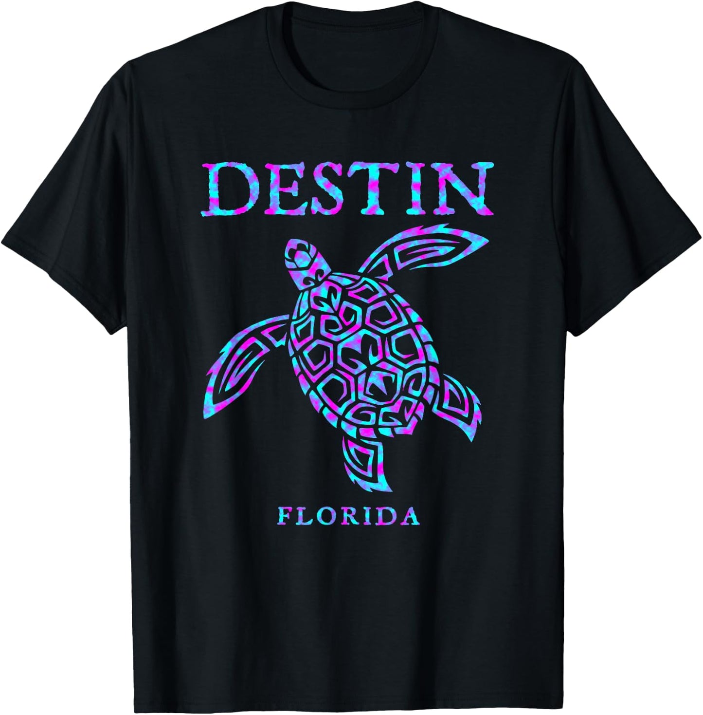 Destin Florida Sea Turtle Boys Girls Toddler Beach Souvenir T-Shirt - T-Shirt | Black