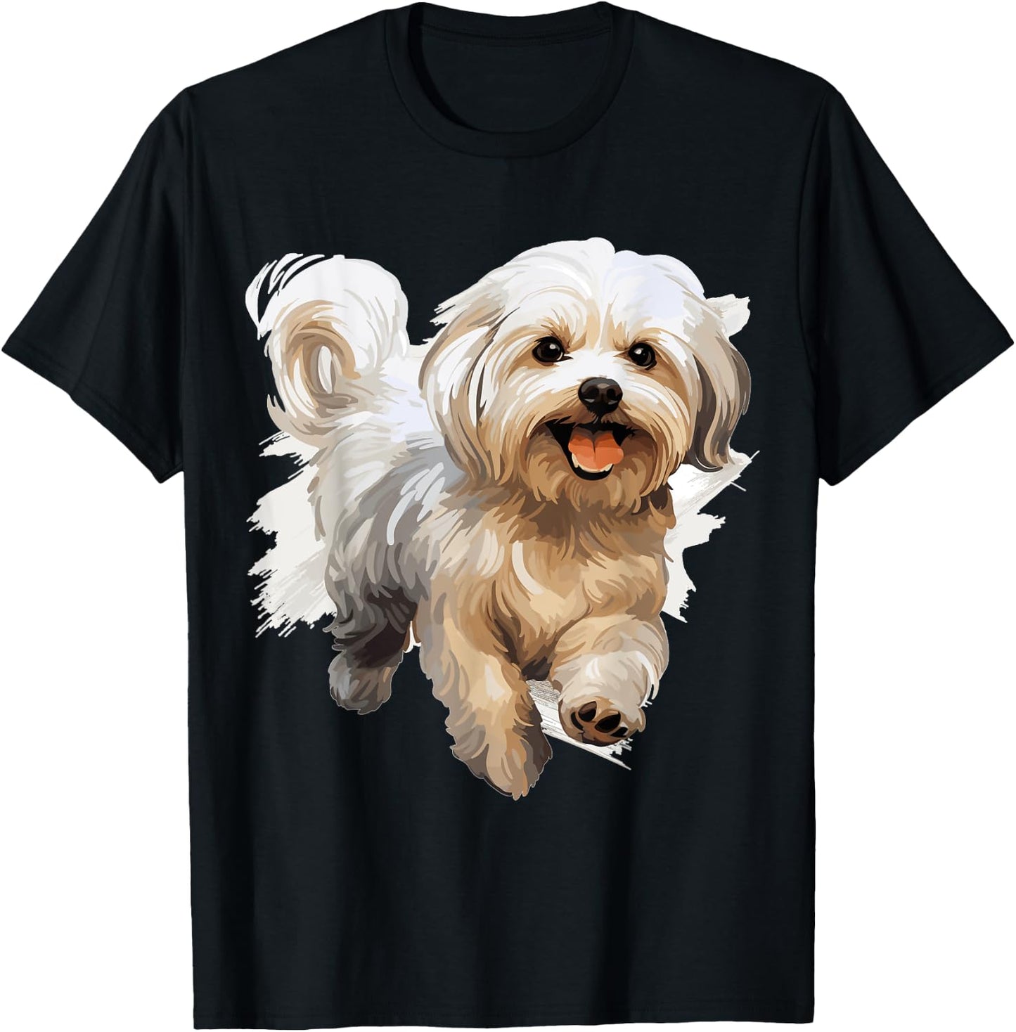 Maltese Dog Breed Pet Cute Graphic Men Women Girls Kids T-Shirt - T-Shirt | Black