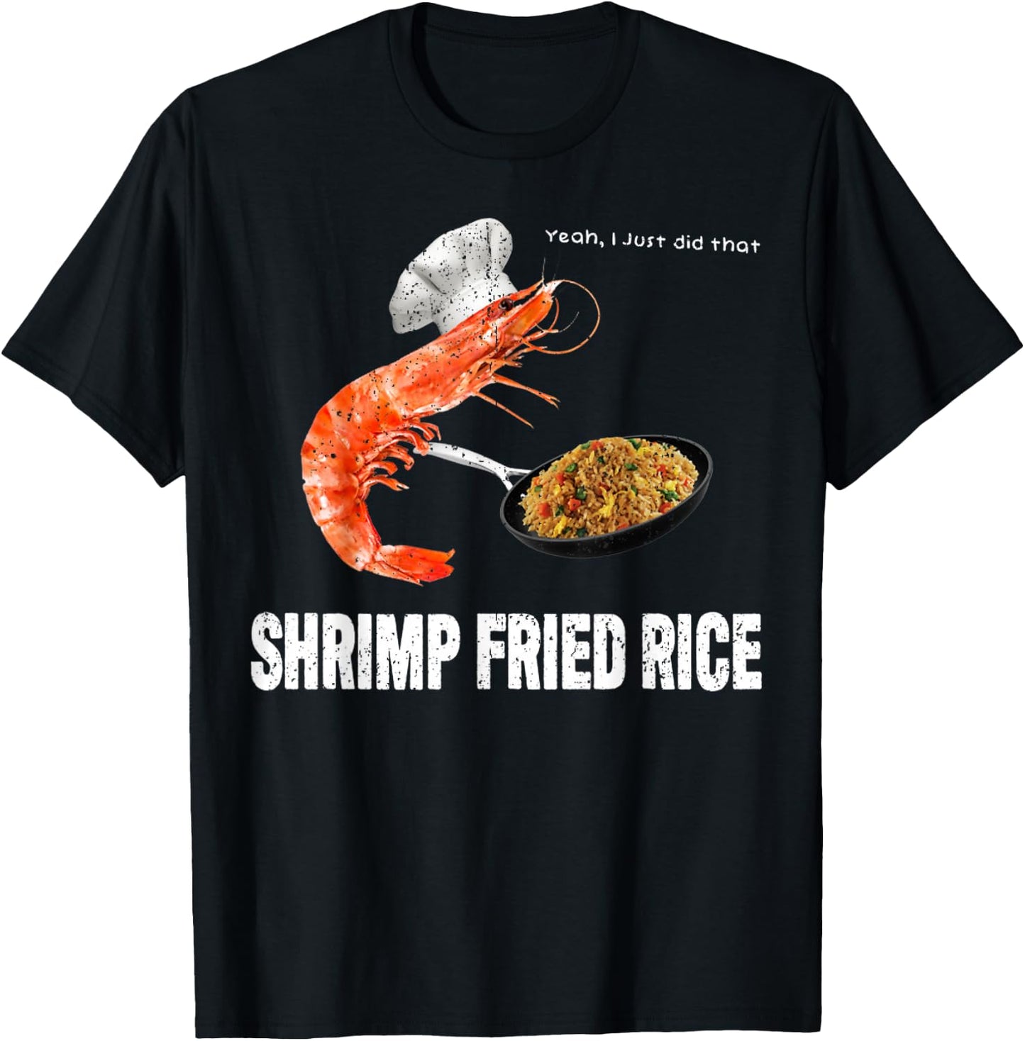 Vintage A Shrimp Fried This Rice Funny Who Love Shrimps T-Shirt - T-Shirt | Black