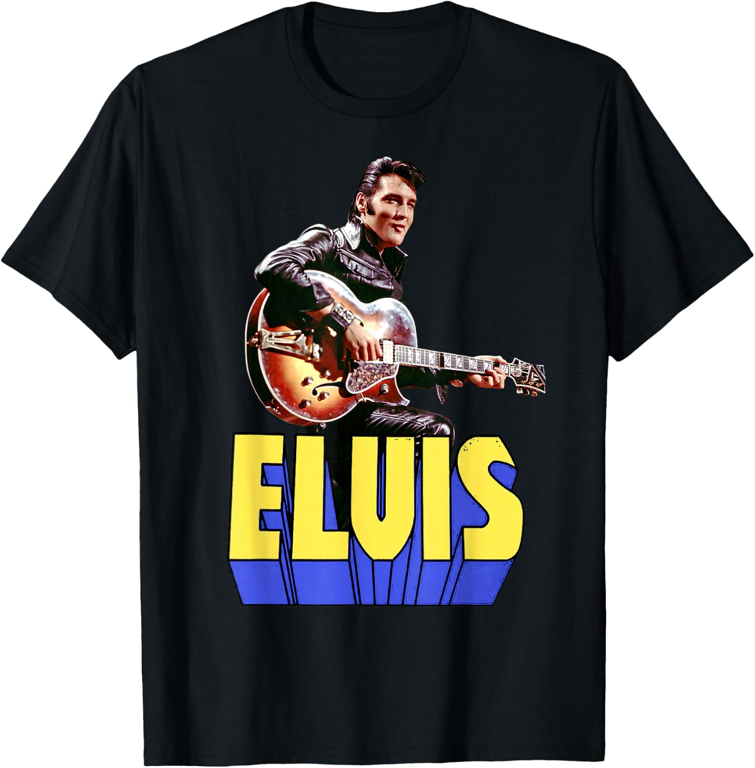 Elvis Presley Official Guitar Portrait Small T-Shirt - T-Shirt | Black