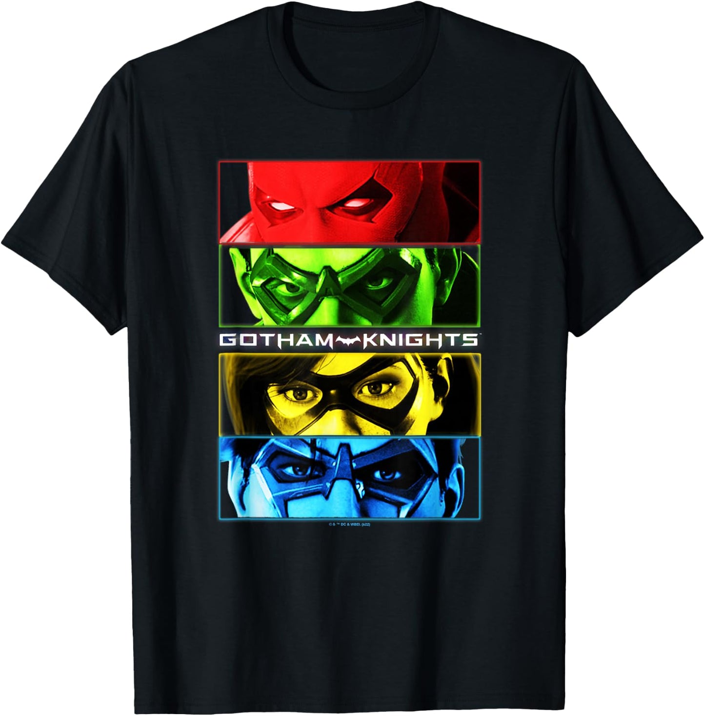 Gotham Knights Character Mask Panels T-Shirt - T-Shirt | Black