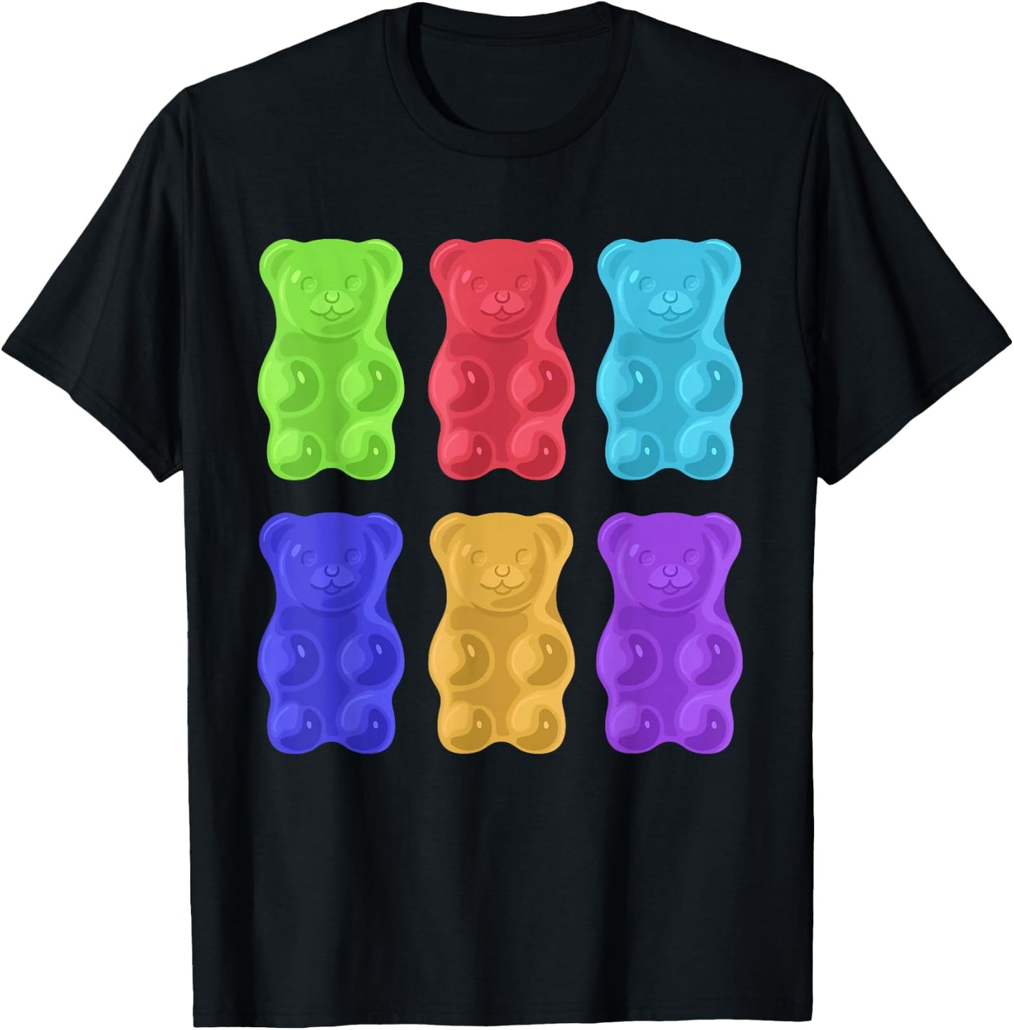 Cool Gummy Bear Art For Girls Kids Toddler Candy Gummies T-Shirt - T-Shirt | Black