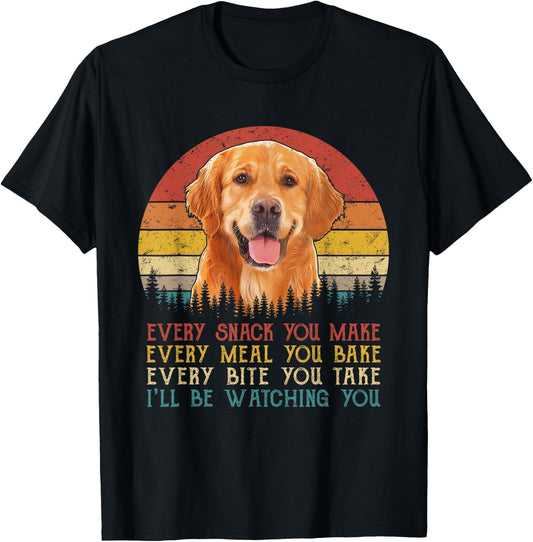 Vintage Every Snack You Make Dog Shirt Golden Retriever Men Women Kids T-Shirt - T-Shirt | Black