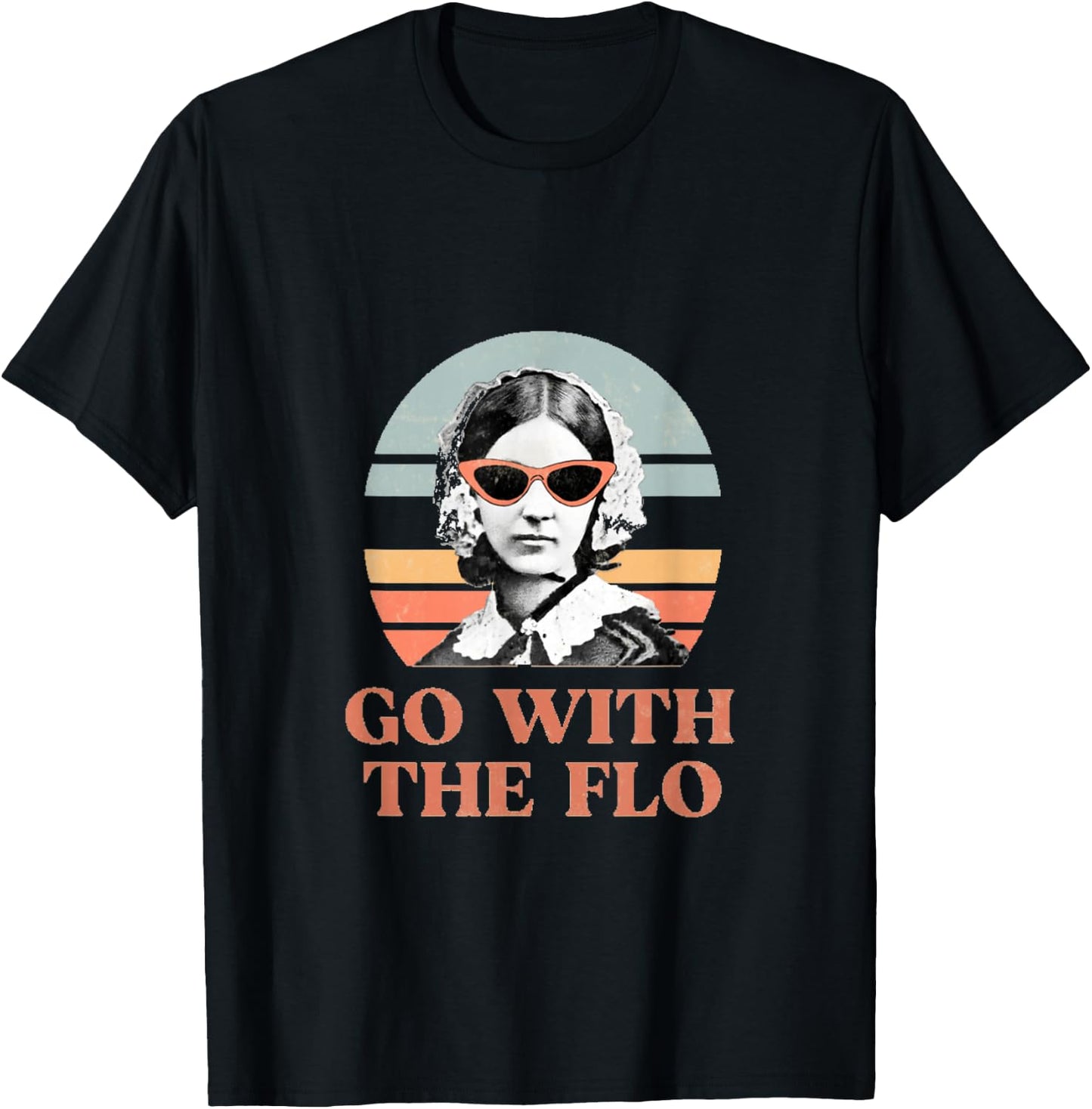 Go with the Flo funny nursing design T-Shirt - T-Shirt | Black