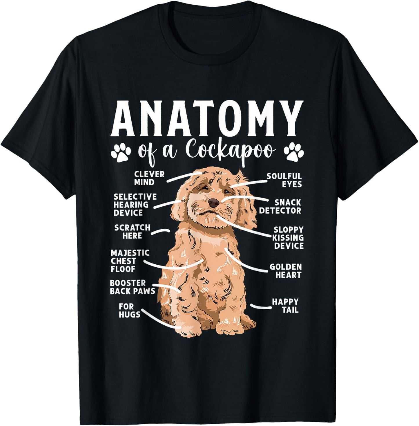 Cockapoo Dog Owner Anatomy Of A Cockapoo T-Shirt - T-Shirt | Black