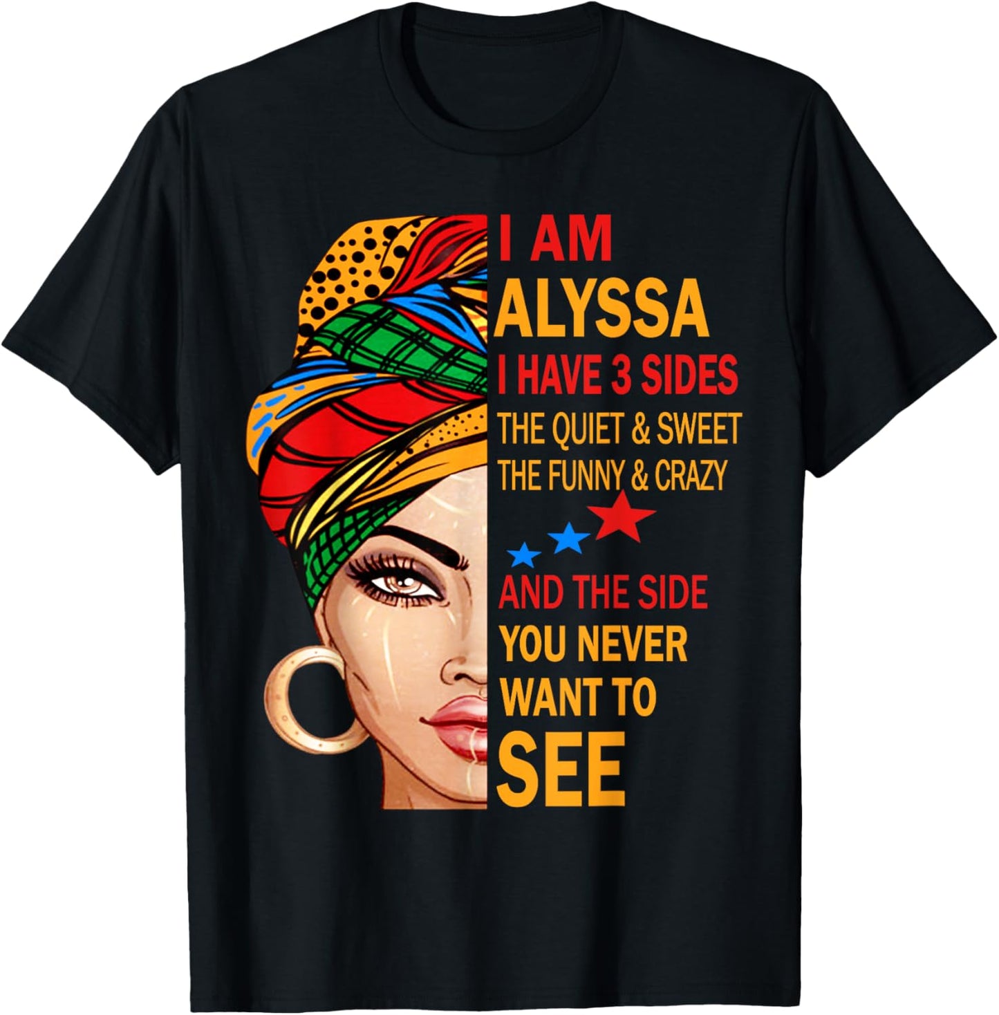 ALYSSA Name Surname Family Last First Name ALYSSA T-Shirt - T-Shirt | Black