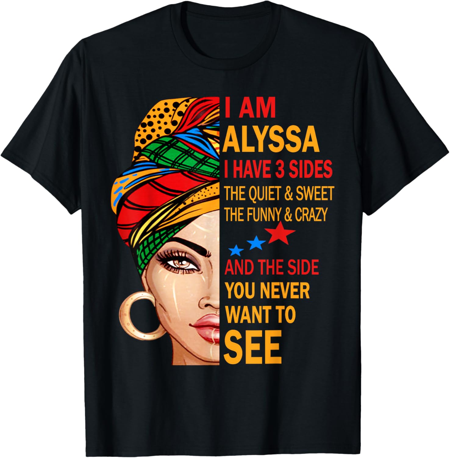 ALYSSA Name Surname Family Last First Name ALYSSA T-Shirt - T-Shirt | Black