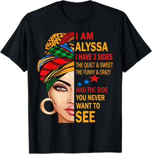 ALYSSA Name Surname Family Last First Name ALYSSA T-Shirt - T-Shirt | Black