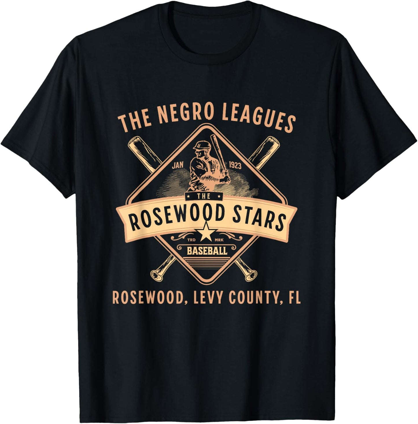 Negro League 1923 Rosewood Stars Baseball Legacy T-Shirt - T-Shirt | Black