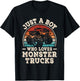Just A Boy Who Loves Monster Trucks Funny Monster Truck Kids T-Shirt - T-Shirt | Black
