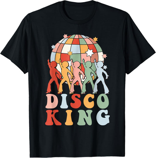 Disco King Funky Vintage 70s 80s For Dance Party Gifts T-Shirt - T-Shirt | Black