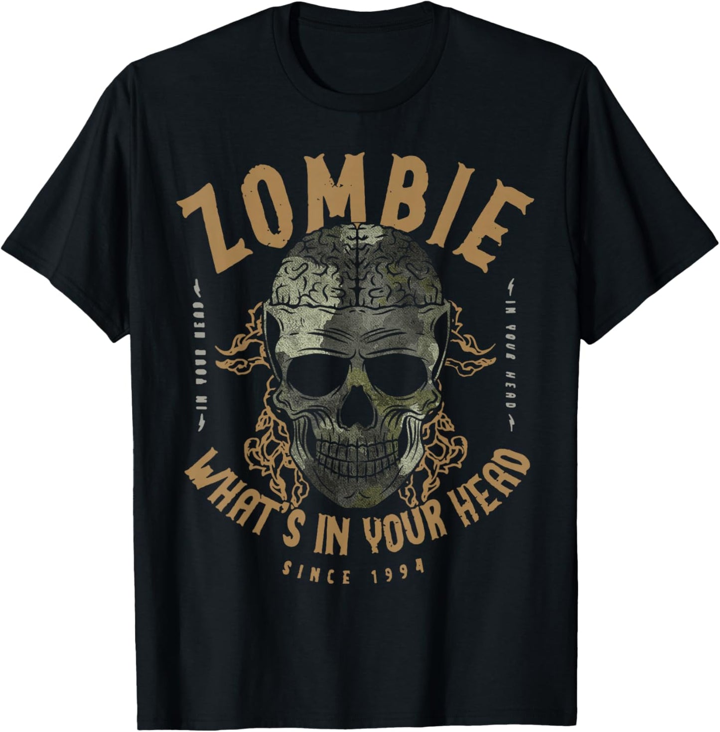 Zombie What's in Your Head Since 1994 Quote Saying T-Shirt - T-Shirt | Black