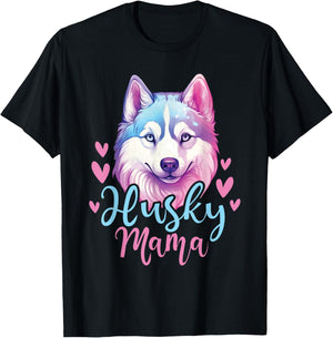 Husky Mama - Siberian Husky Dog Owner Pet Animal Lover T-Shirt - T-Shirt | Black