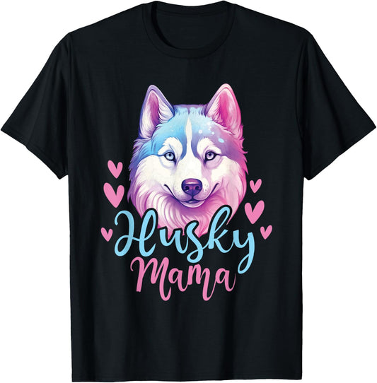 Husky Mama - Siberian Husky Dog Owner Pet Animal Lover T-Shirt - T-Shirt | Black