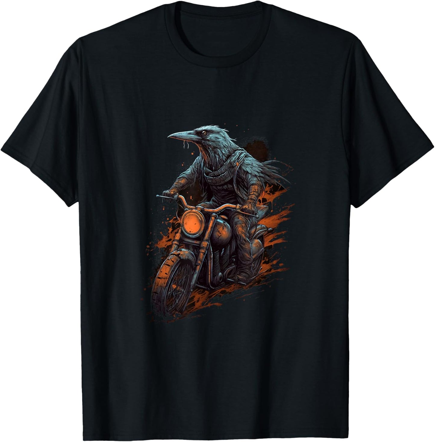 Dirt Bike Raven Crow Motocross Biker Funny Motorcycle Riding T-Shirt - T-Shirt | Black