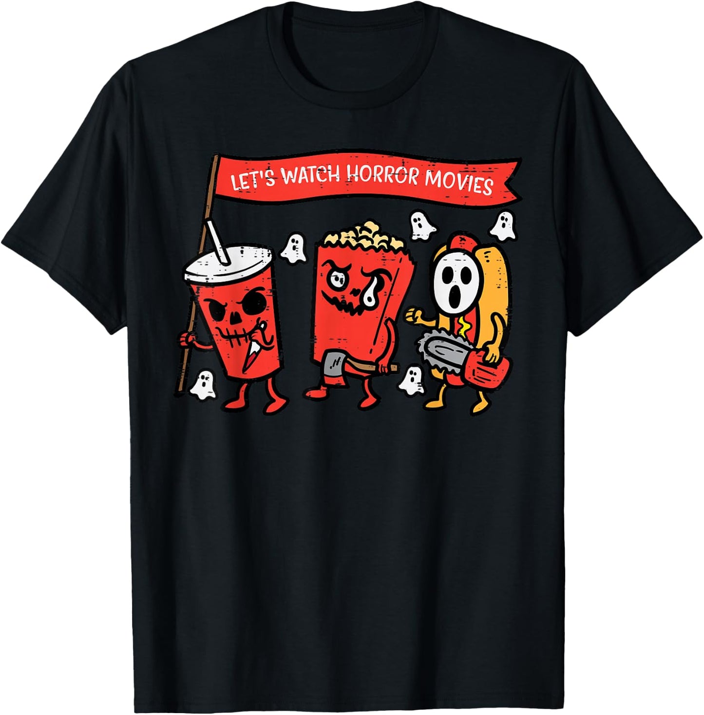 Let's Watch Horror Movies Funny Halloween Men Women Kids T-Shirt - T-Shirt | Black
