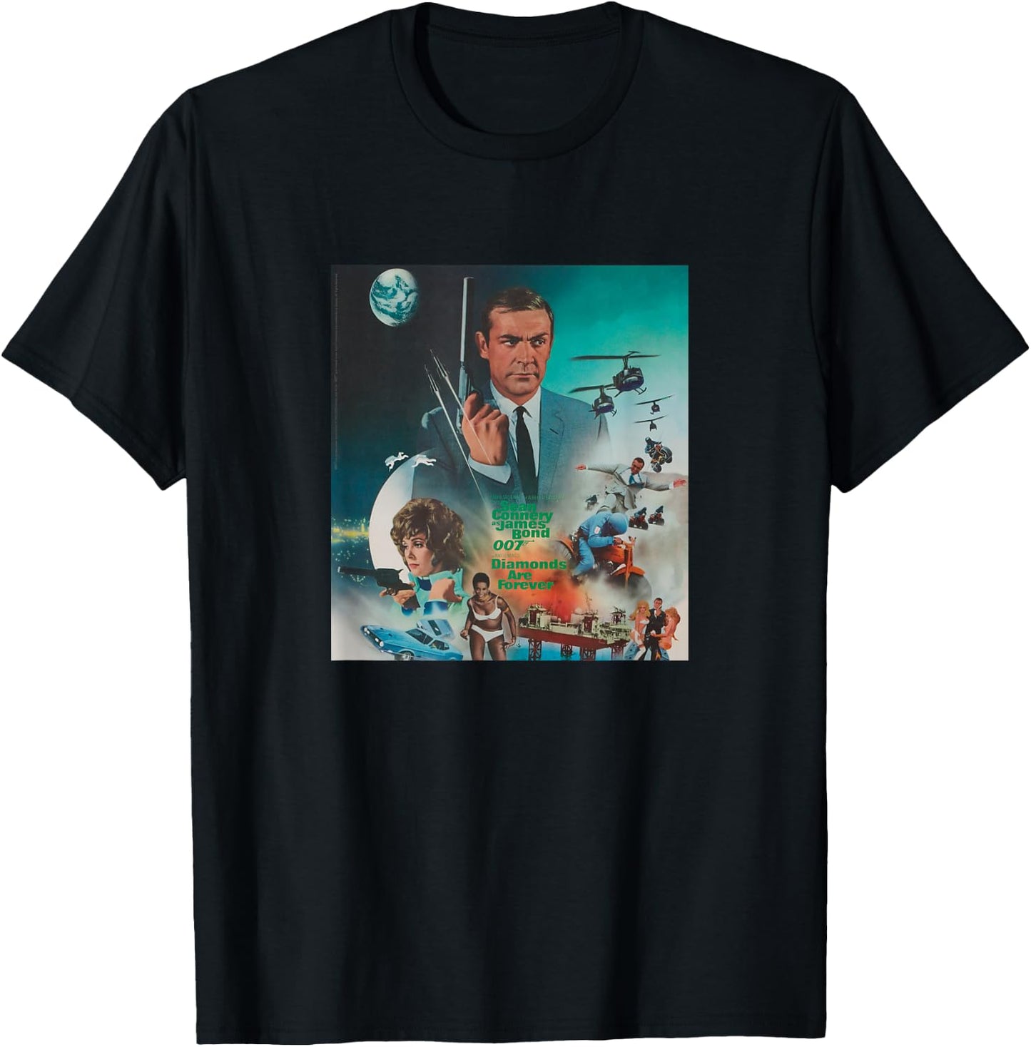 Official James Bond 007 Diamonds are Forever T-Shirt - T-Shirt | Black