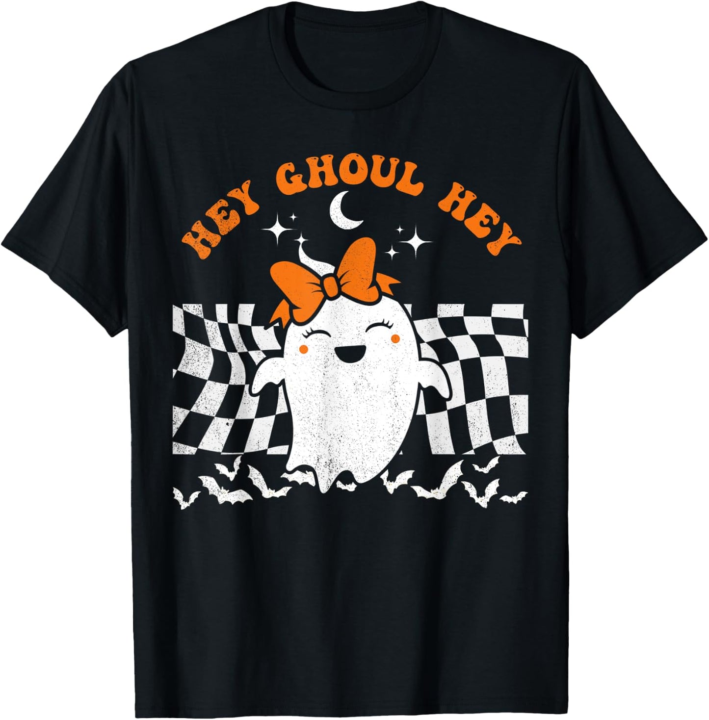 Hey Ghoul Hey Ghost Halloween Funny Pun Spooky Vintage T-Shirt - T-Shirt | Black