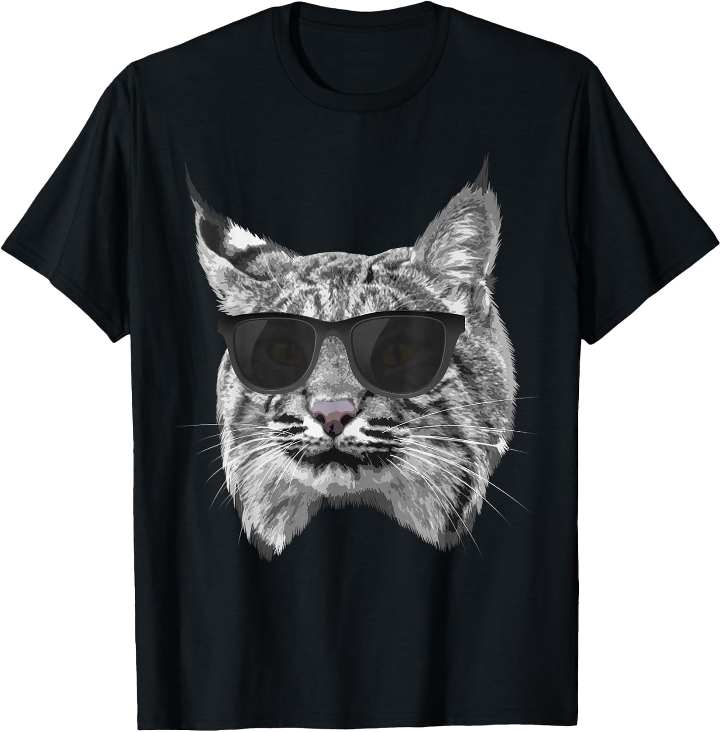 Cool Bobcat Women Bobcats Sunglasses Animal Lover T-Shirt - T-Shirt | Black