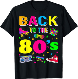Back to 80's 1980s Vintage Retro Eighties Costume Party Gift T-Shirt - T-Shirt | Black