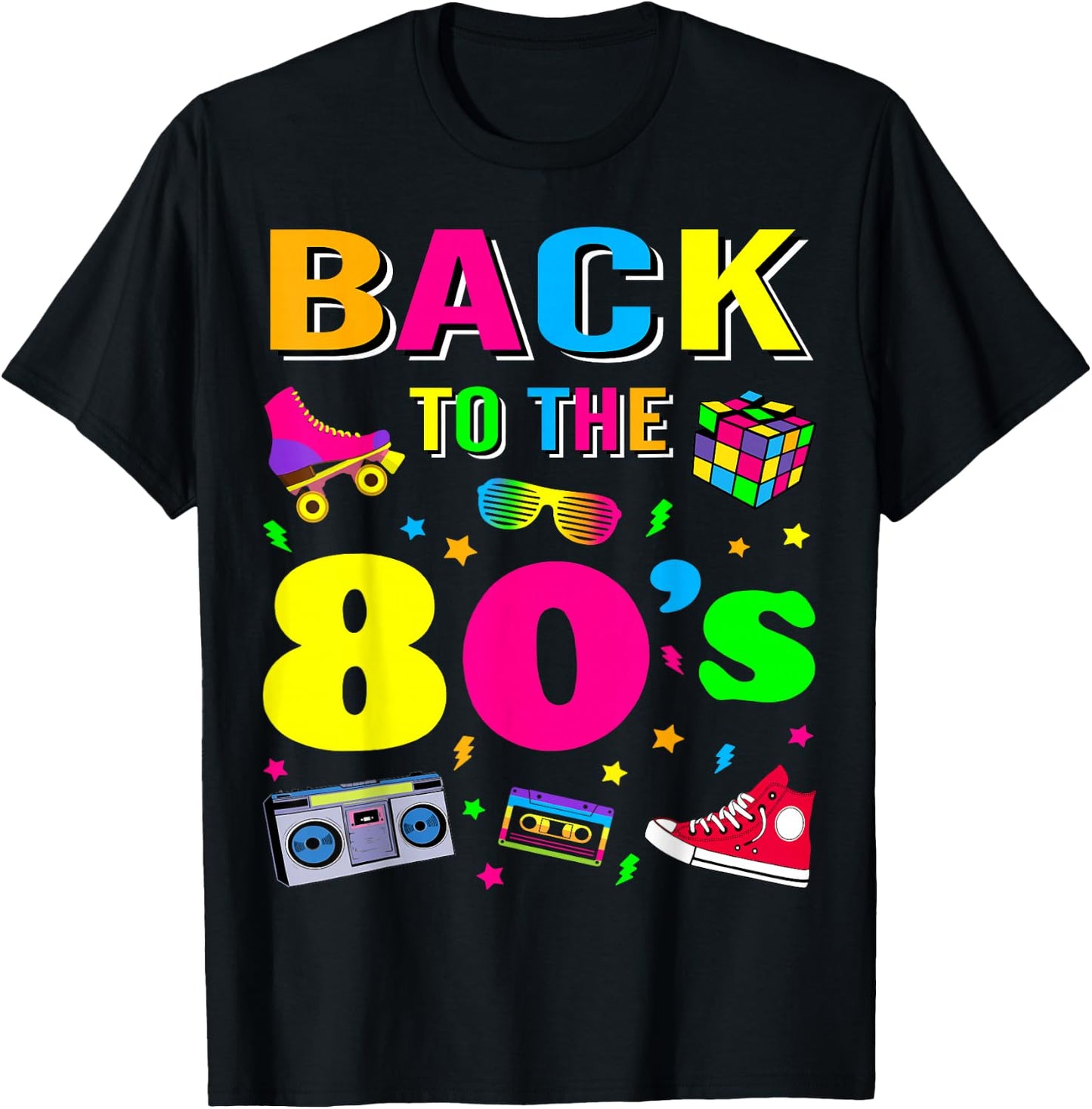 80s Retro Motto I Love 80's T-Shirt - T-Shirt | Black