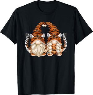 Unique Tiger Gnomes For Gardener Cute Tiger Mom And Dad T-Shirt - T-Shirt | Black