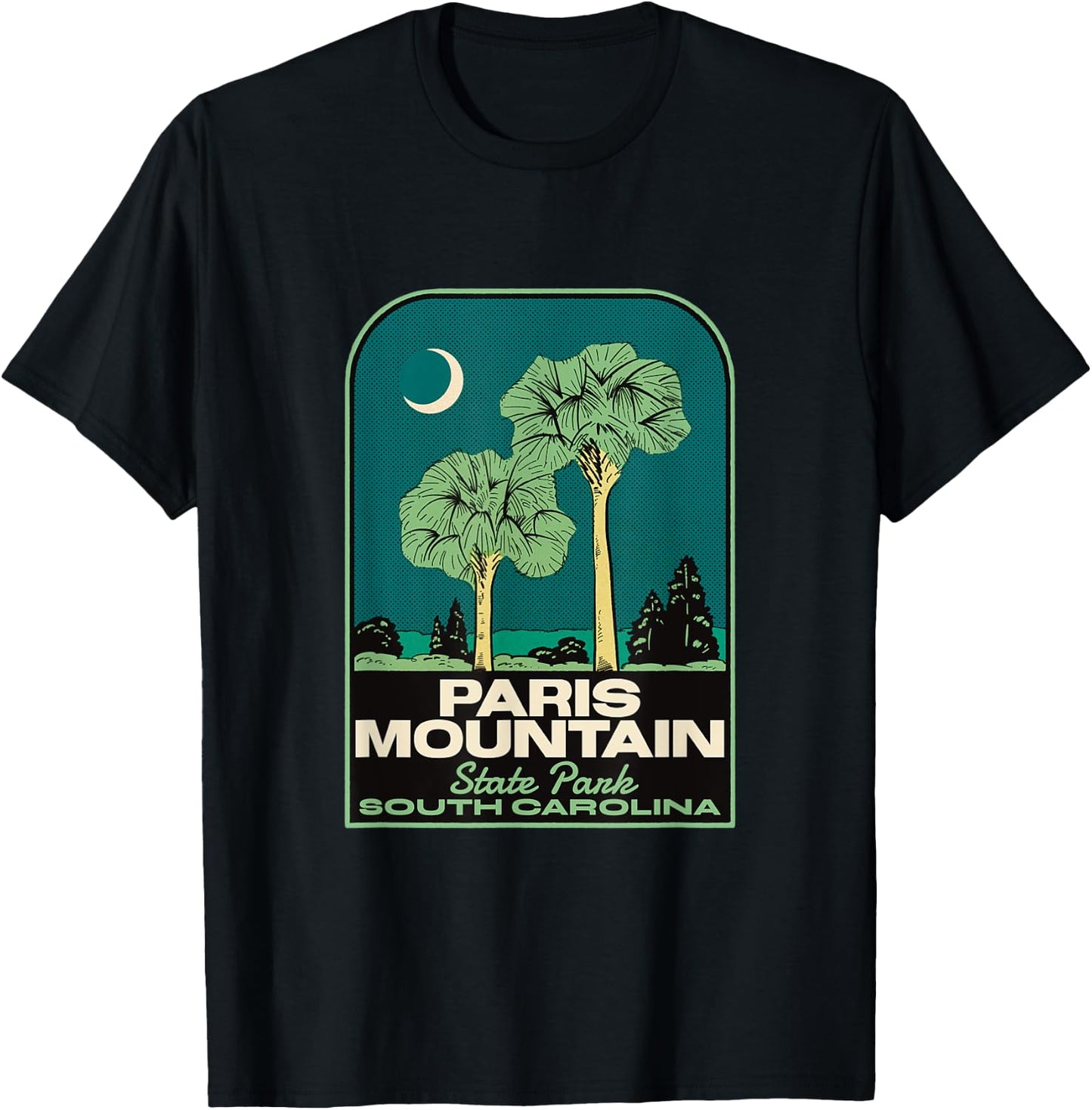 Paris Mountain State Park SC Vintage Travel T-Shirt - T-Shirt | Black