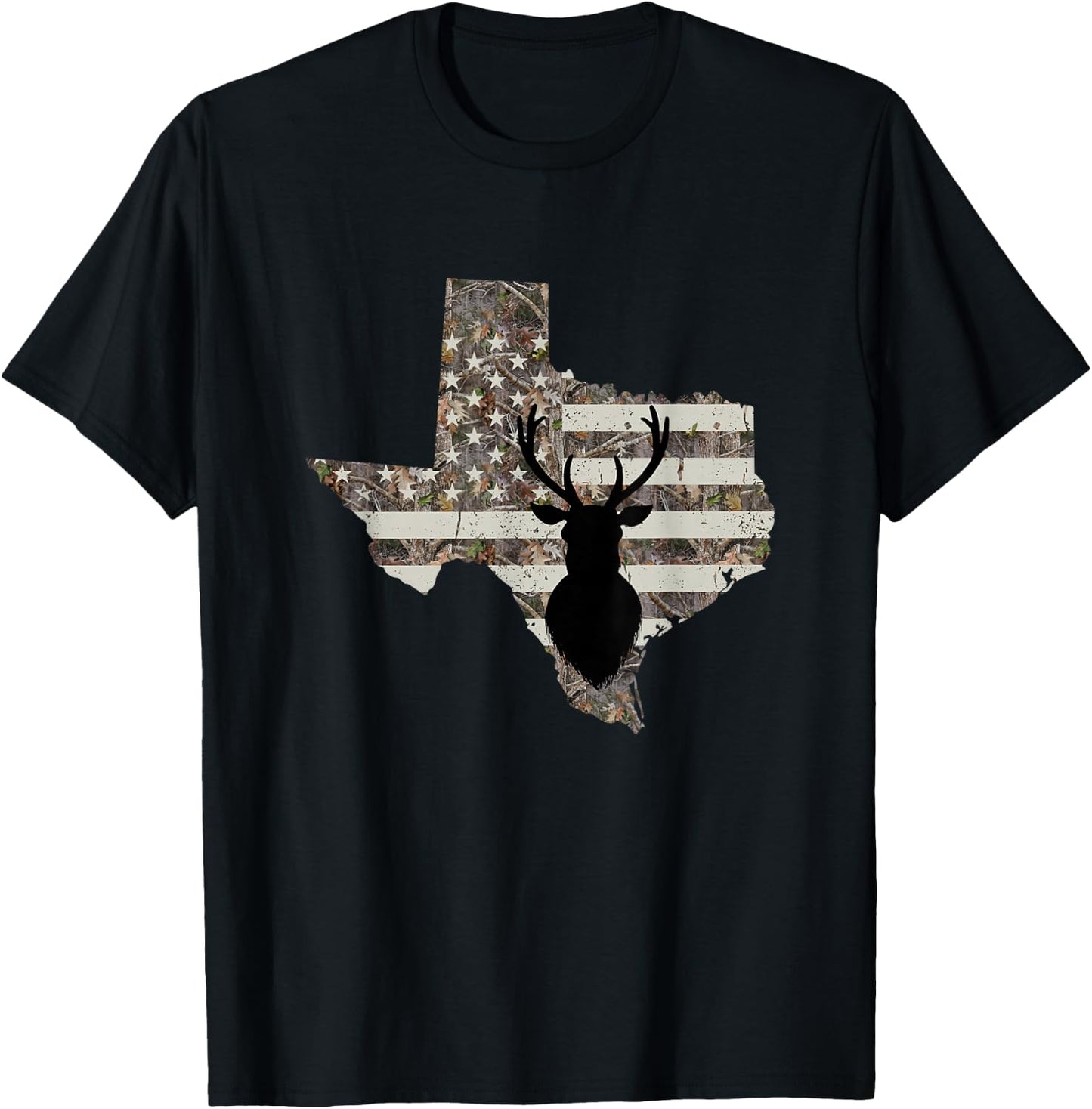 Texas Whitetail Deer Hunting T-Shirt - T-Shirt | Black