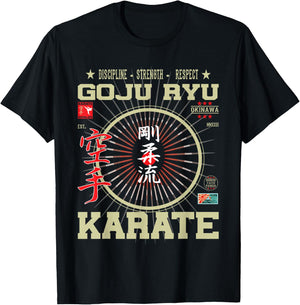 Goju Ryu Kanji Design for Karateka and Martial Arts Fans T-Shirt - T-Shirt | Black