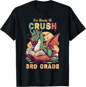 I'm Ready To Crush 3rd Grade Dragon Back To School Kids T-Shirt - T-Shirt | Black