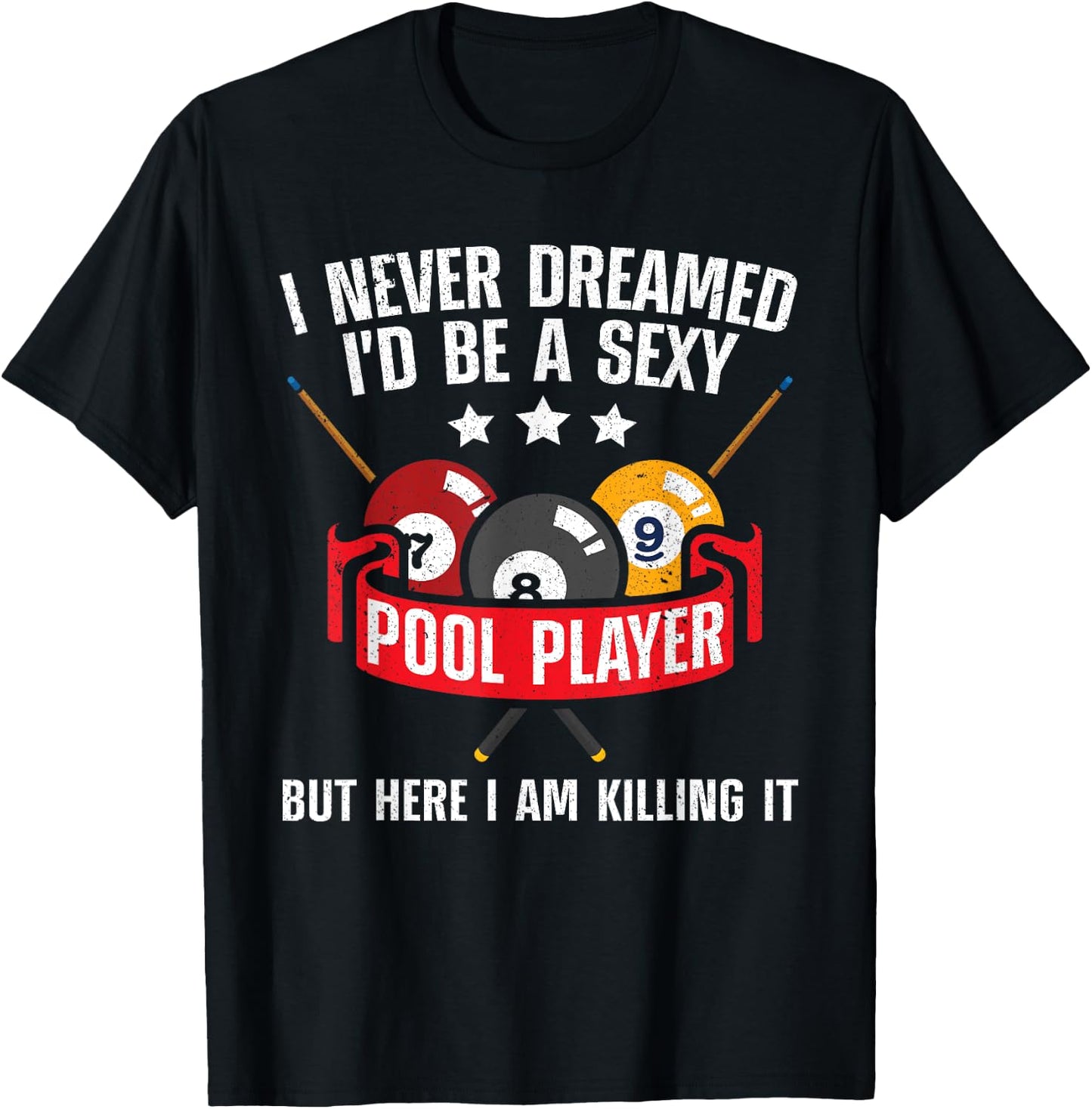 Cool Pool Player Design Women Pool Billiards Player T-Shirt - T-Shirt | Black