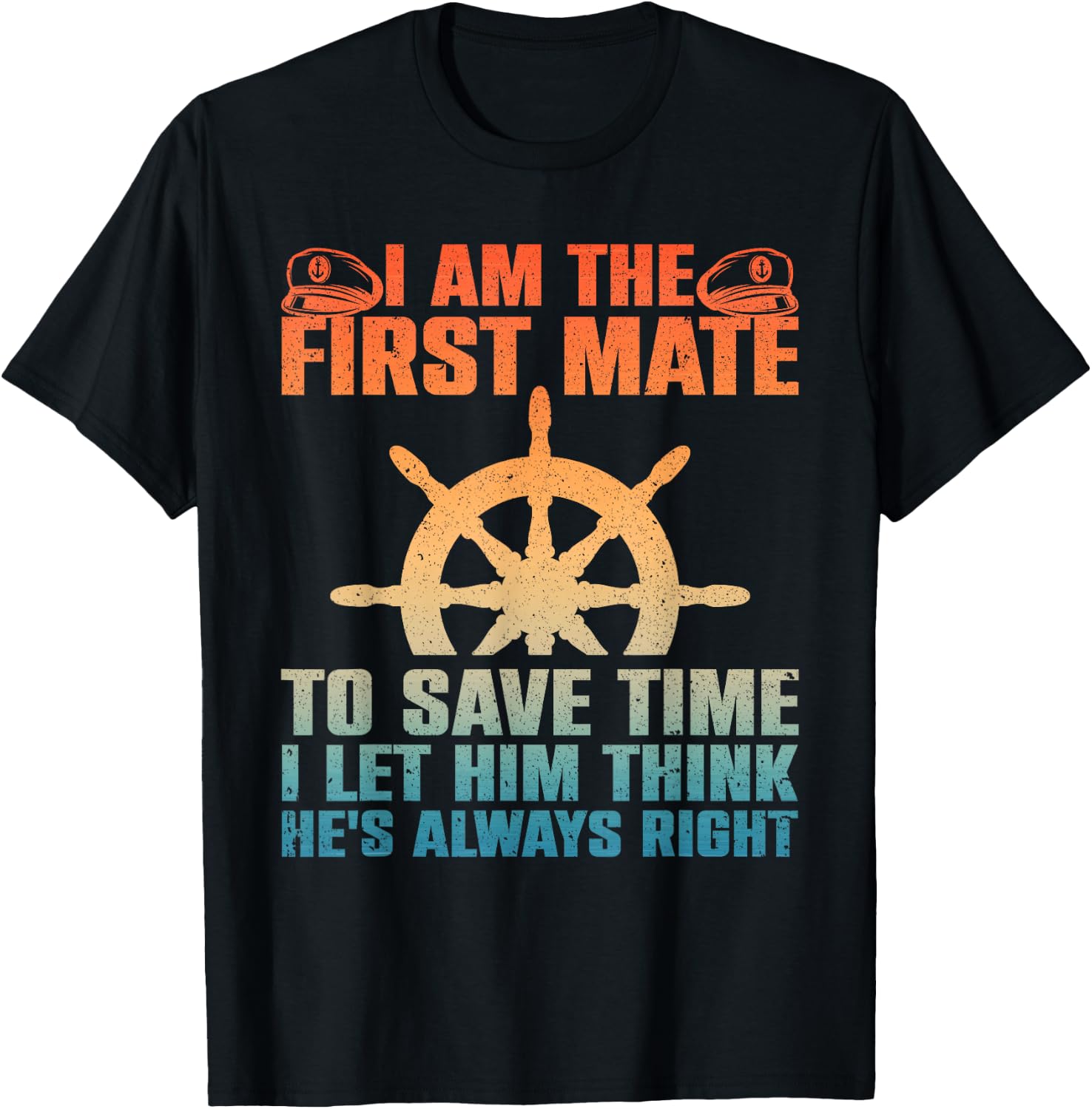 Funny First Mate Women Pontoon Boat Captain Boating T-Shirt - T-Shirt | Black