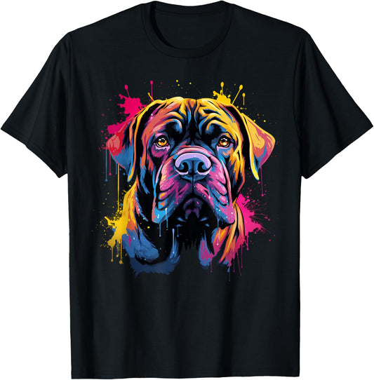 Cute Mastiff Dog on painted Mastiff Women Kids T-Shirt - T-Shirt | Black