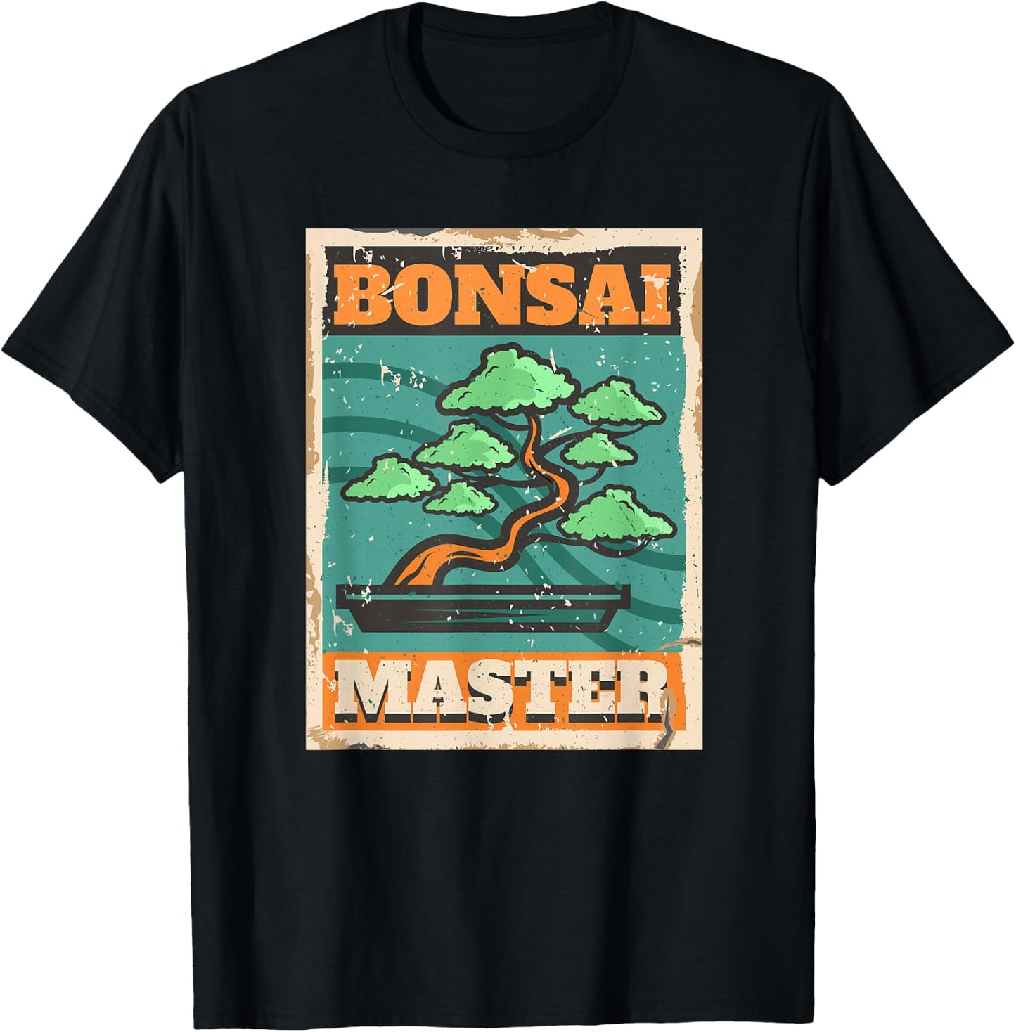 Vintage Bonsai Master Funny Bonzai Tree Lover Men Women T-Shirt - T-Shirt | Black