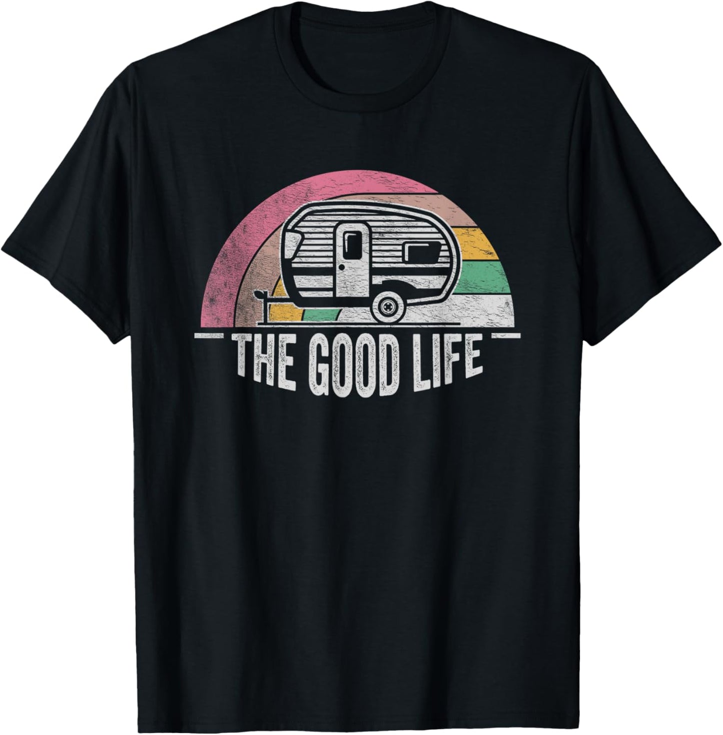 Retro Vintage Shasta Trailer The Good Life Camper Camping T-Shirt - T-Shirt | Black