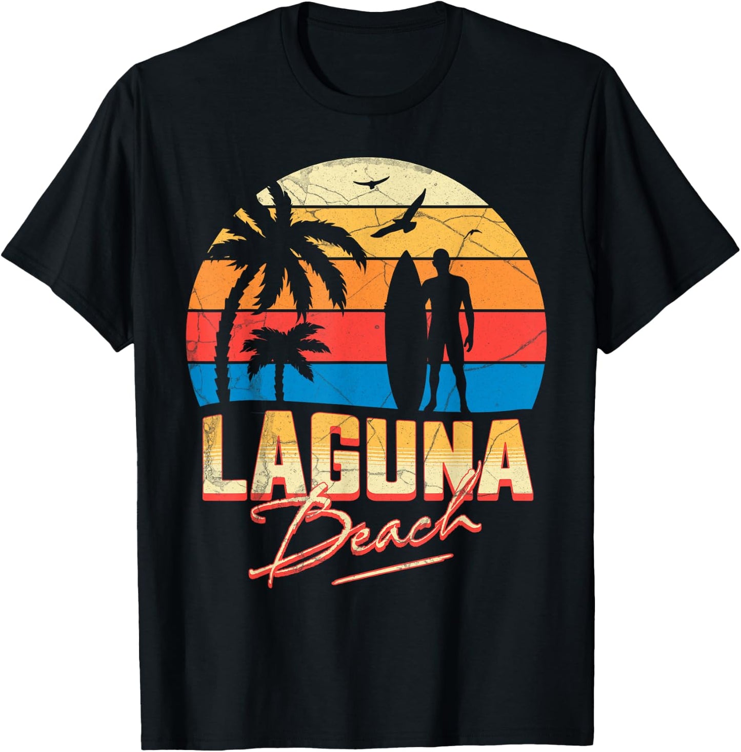 Laguna California Beach Surfing Surf Summer Vacation Men Women Girls Kids T-Shirt - T-Shirt | Black