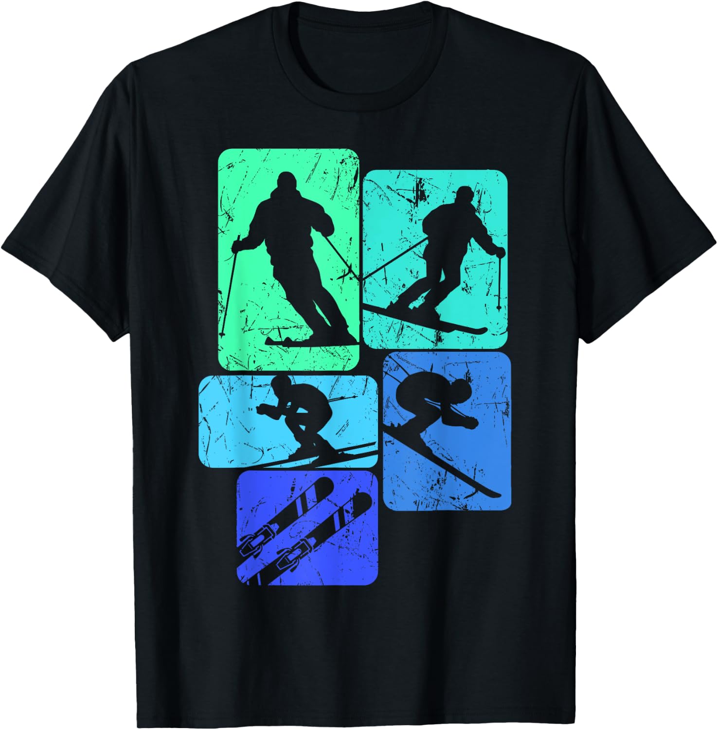Skiing, skiing T-Shirt - T-Shirt | Black