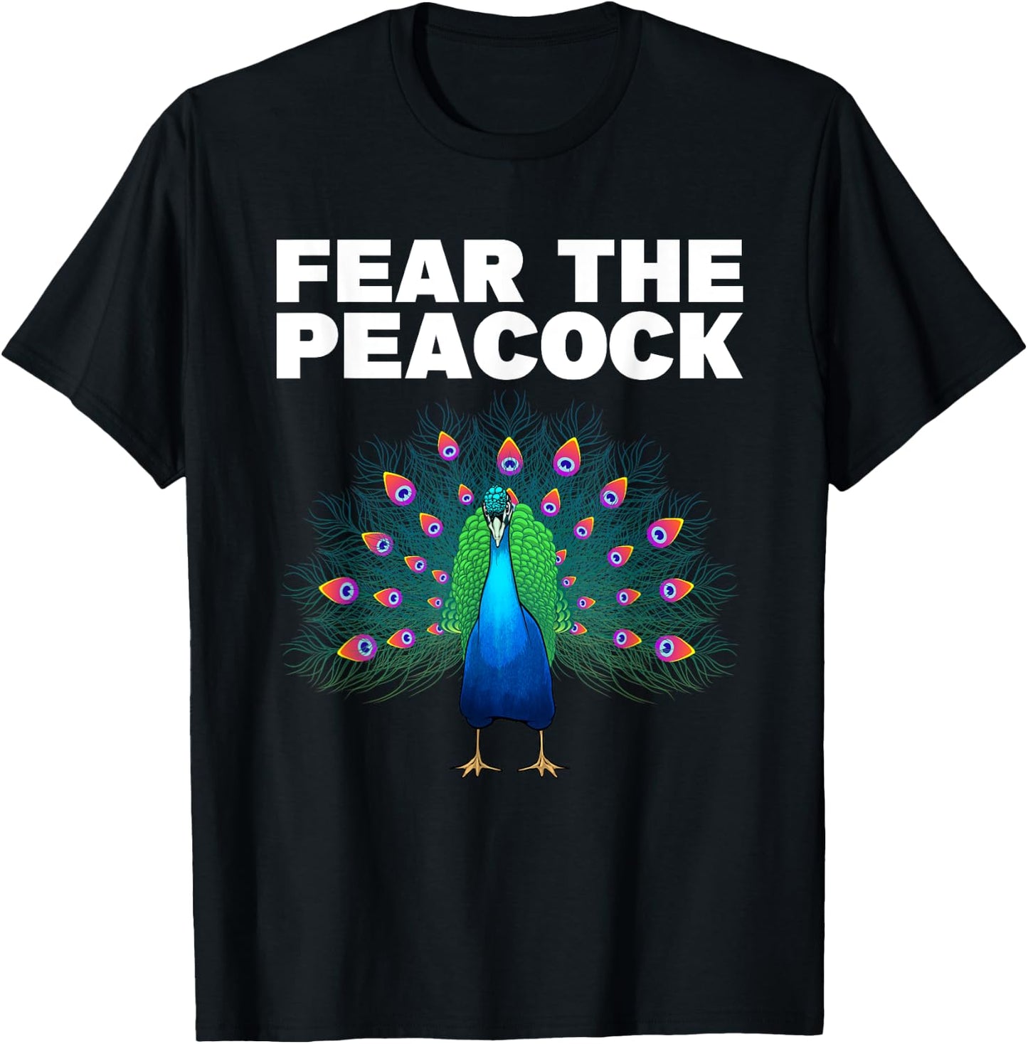 Funny Peacock Art Women Kids Peafowl Peacock Lover T-Shirt - T-Shirt | Black