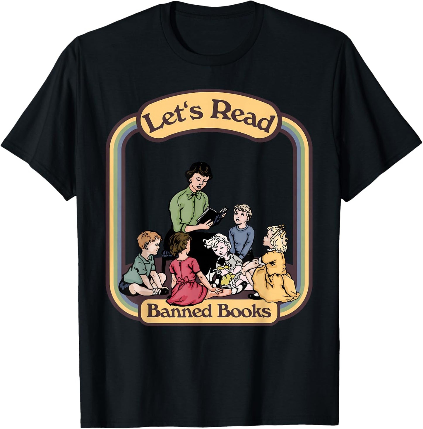 Let's Read Banned Books T-Shirt - T-Shirt | Black