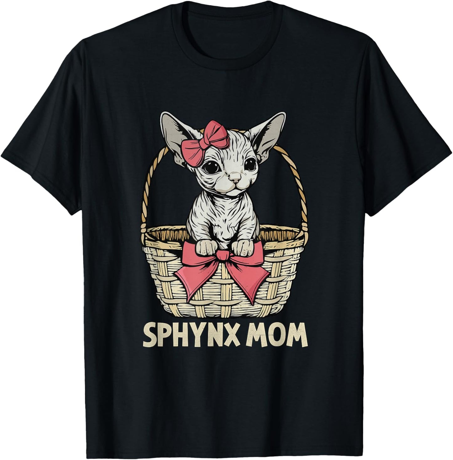 Sphynx Cat Mom Sphynx Cat Lover Women Cute Sphynx Cat T-Shirt - T-Shirt | Black