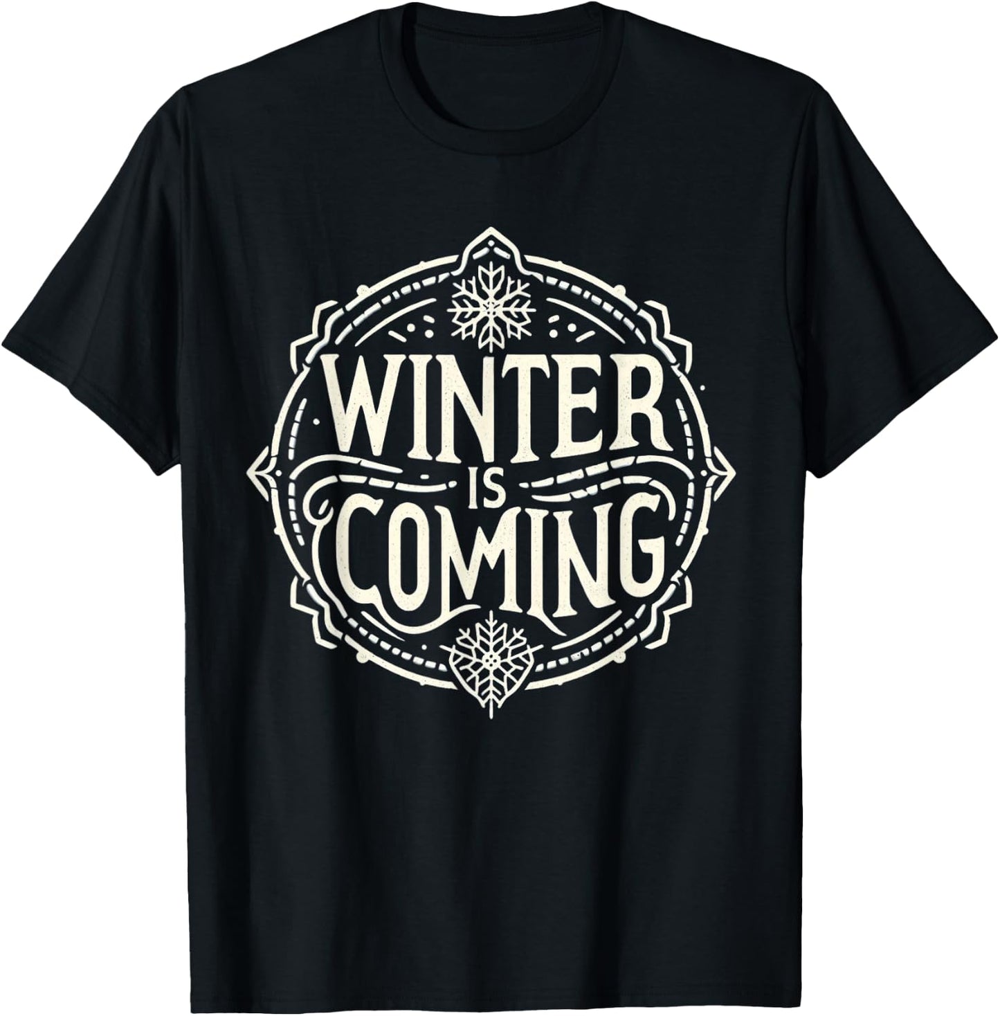 Dreamz Unlimited Men's Winter Snowflake Design , Black, Small T-Shirt - T-Shirt | Black