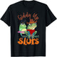 Giddy Up-Sluts Funny Western Cowgirl Ranch Rodeo Frog T-Shirt - T-Shirt | Black
