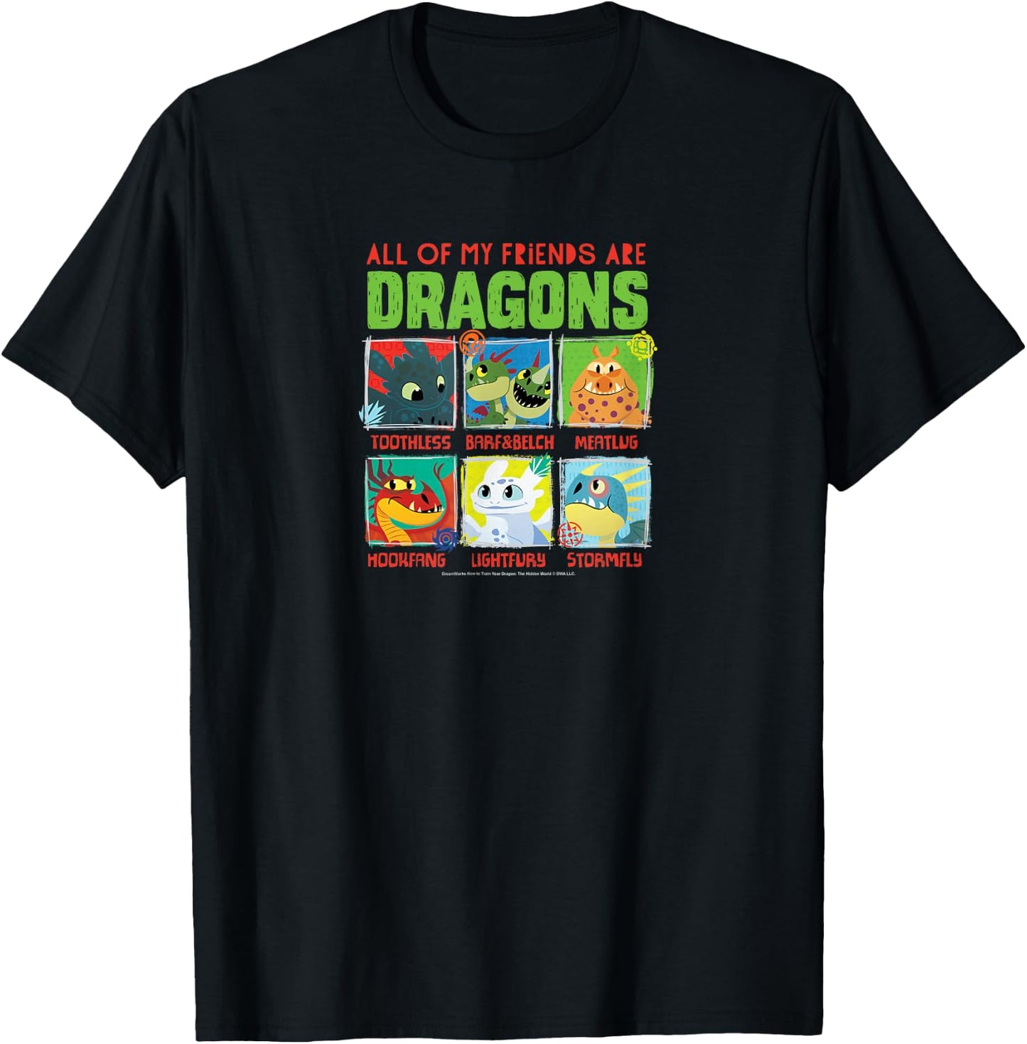 How To Train Your Dragon - All Of My Friends Are Dragons T-Shirt - T-Shirt | Black