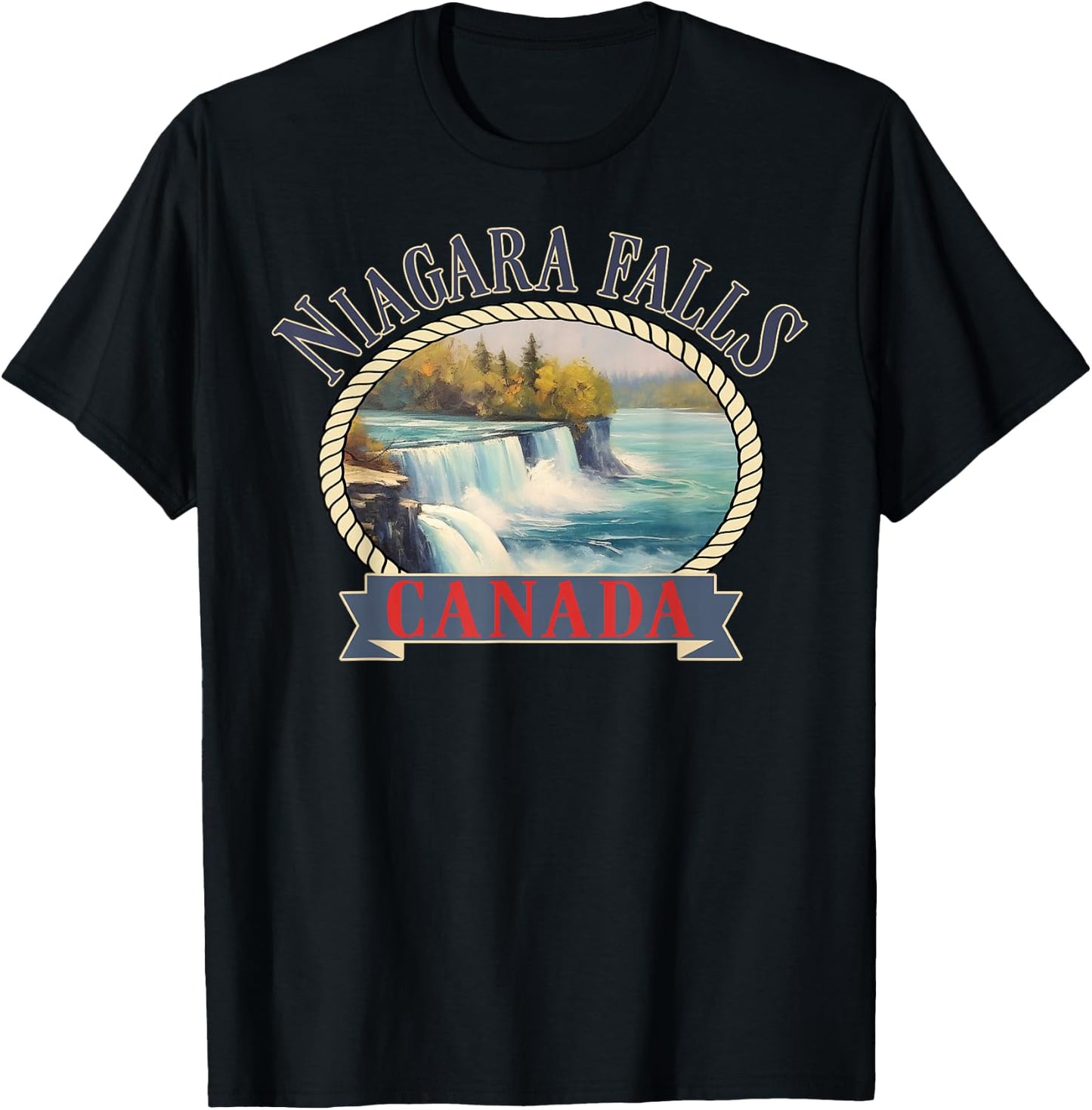 Niagara Falls Canada USA Nature river T-Shirt - T-Shirt | Black