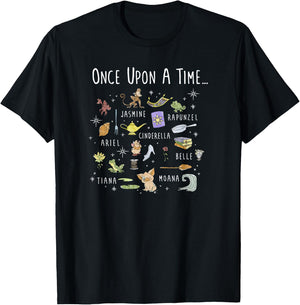 Disney Princess Once Upon A Time Collage T-Shirt - T-Shirt | Black