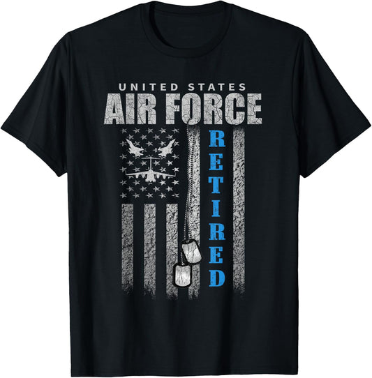 Veteran Of The United States Air Force Retired T-Shirt - T-Shirt | Black