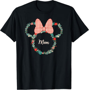 Disney Minnie Mouse Christmas Family Vacation Trip Mom T-Shirt - T-Shirt | Black
