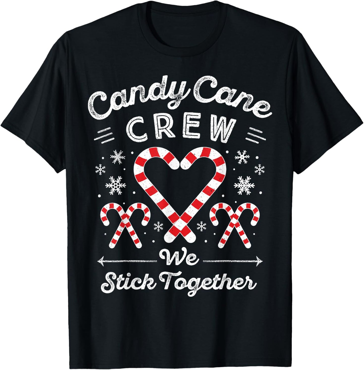 Christmas Candy Cane Heart Holiday Family Matching Pajama PJ T-Shirt - T-Shirt | Black