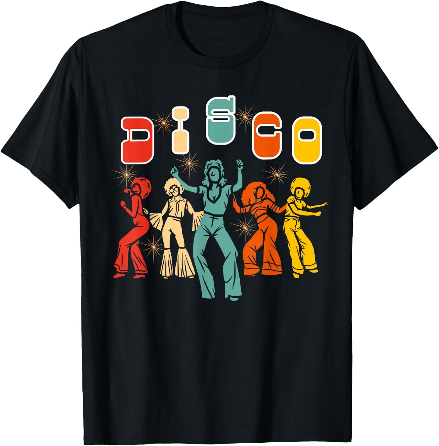 Disco 70s Themed Vintage Retro Dancing T-Shirt - T-Shirt | Black