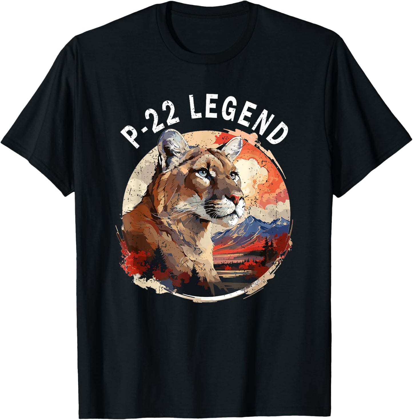 Mountain Lion P22 Legend California Wildlife Never Forget T-Shirt - T-Shirt | Black